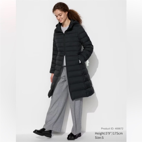 Long Hooded Puffer Coat - Black - Picture 3 of 7